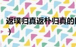 返璞归真返朴归真的区别（返璞归真返朴归真）
