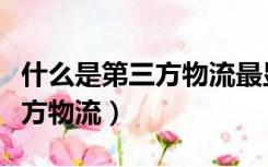 什么是第三方物流最显著的特征（什么是第三方物流）