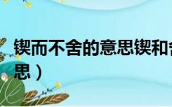 锲而不舍的意思锲和舍的意思（锲而不舍的意思）