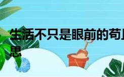 生活不只是眼前的苟且还有诗和远方是什么意思