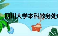 四川大学本科教务处电话（四川大学本科教务）