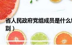 省人民政府党组成员是什么级别（省政府党组成员是什么级别）