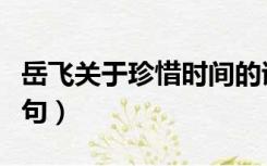 岳飞关于珍惜时间的诗句（关于珍惜时间的诗句）