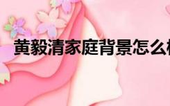 黄毅清家庭背景怎么样（黄毅清家庭背景）
