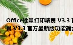 Office批量打印精灵 V3.3 官方最新版（Office批量打印精灵 V3.3 官方最新版功能简介）