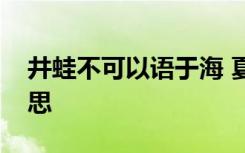 井蛙不可以语于海 夏虫不可以语于冰什么意思