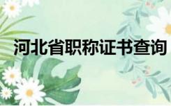 河北省职称证书查询（河北职称网上查询）