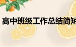 高中班级工作总结简短（高中班级工作总结）