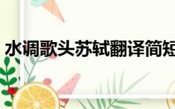 水调歌头苏轼翻译简短（水调歌头苏轼翻译）