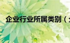 企业行业所属类别（企业行业类别有哪些）