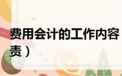 费用会计的工作内容（费用会计工作内容及职责）