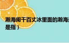 瀚海阑干百丈冰里面的瀚海是指（瀚海阑干百丈冰中的瀚海是指）