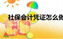社保会计凭证怎么做（会计凭证怎么做）