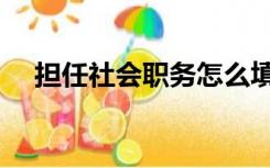担任社会职务怎么填（社会职务怎么填）