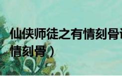 仙侠师徒之有情刻骨讲了什么（仙侠师徒之有情刻骨）