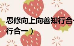 思修向上向善知行合一心得（思修向上向善知行合一）