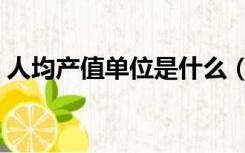 人均产值单位是什么（人均产值是什么意思）