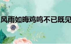 风雨如晦鸡鸣不已既见君子云胡不喜什么意思