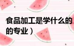 食品加工是学什么的（食品加工技术是讲什么的专业）