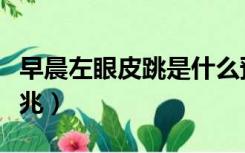 早晨左眼皮跳是什么预兆（左眼皮跳是什么预兆）