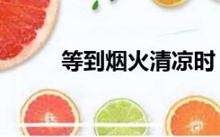 等到烟火清凉时（等到烟火清凉）