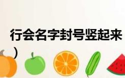 行会名字封号竖起来（传奇行会封号竖着大全）