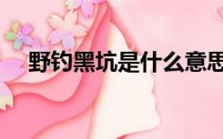 野钓黑坑是什么意思（黑坑是什么意思）