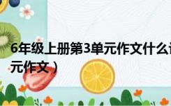 6年级上册第3单元作文什么让世界更美好（6年级上册第3单元作文）