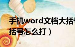 手机word文档大括号怎么打（word文档大括号怎么打）