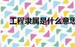 工程隶属是什么意思（隶属是什么意思）