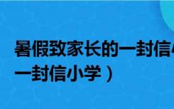 暑假致家长的一封信小学作文（暑假致家长的一封信小学）