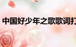 中国好少年之歌歌词打印（中国好少年之歌）
