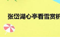 张岱湖心亭看雪赏析（张岱湖心亭看雪）