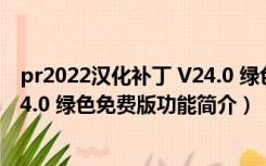 pr2022汉化补丁 V24.0 绿色免费版（pr2022汉化补丁 V24.0 绿色免费版功能简介）