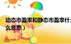 动态市盈率和静态市盈率什么意思（市盈率动态和静态是什么意思）