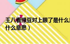 王八看绿豆对上眼了是什么意思呢（王八看绿豆对上眼了是什么意思）
