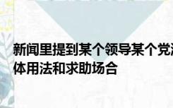 新闻里提到某个领导某个党派是什么意思？ldquordquo具体用法和求助场合