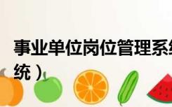 事业单位岗位管理系统（事业单位岗位设置系统）