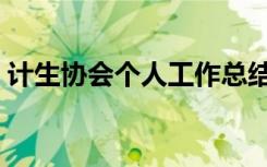 计生协会个人工作总结（计生工作总结个人）