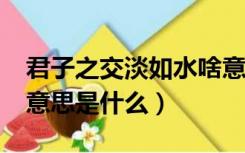 君子之交淡如水啥意思?（君子之交淡如水的意思是什么）