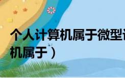 个人计算机属于微型计算机对不对（个人计算机属于）