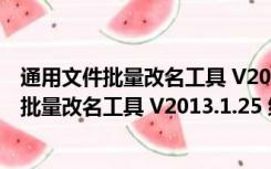 通用文件批量改名工具 V2013.1.25 绿色免费版（通用文件批量改名工具 V2013.1.25 绿色免费版功能简介）