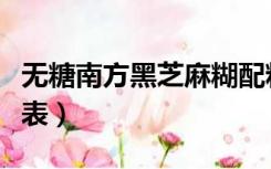 无糖南方黑芝麻糊配料表（南方黑芝麻糊配料表）