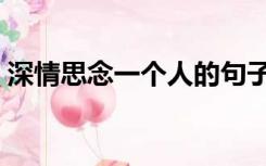 深情思念一个人的句子（思念一个人的句子）