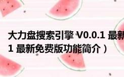 大力盘搜索引擎 V0.0.1 最新免费版（大力盘搜索引擎 V0.0.1 最新免费版功能简介）