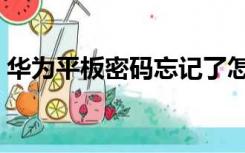 华为平板密码忘记了怎么办解锁（华为平板）