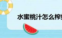 水蜜桃汁怎么榨好喝（水蜜桃汁）