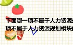 下面哪一项不属于人力资源规划模块的主要功能（下面哪一项不属于人力资源规划模块的主要功能( )）