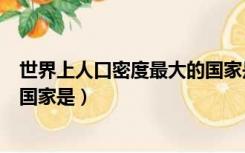 世界上人口密度最大的国家是什么（世界上人口密度最大的国家是）