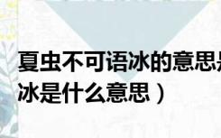 夏虫不可语冰的意思是什么意思（夏虫不可言冰是什么意思）
